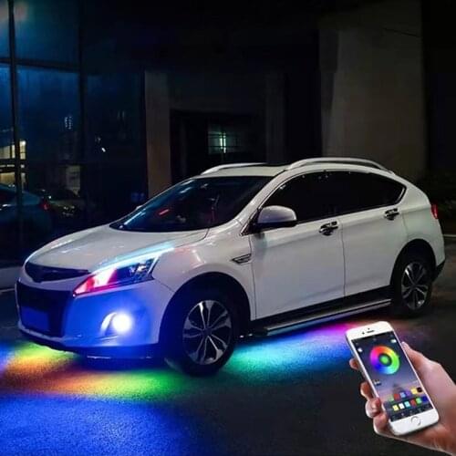 Car Underglow Lights Flexible Strip LED Underbody Lights Remote /APP Control Car Led Neon Light RGB Decorative Atmosphere Lamps