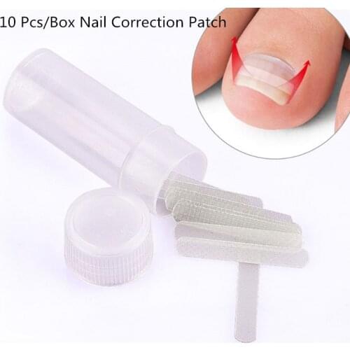 10pcs Ingrown Toenail Correction Tool Ingrown Toe Nail Treatment Elastic Patch Sticker Straightening Clip Brace Pedicure Tool