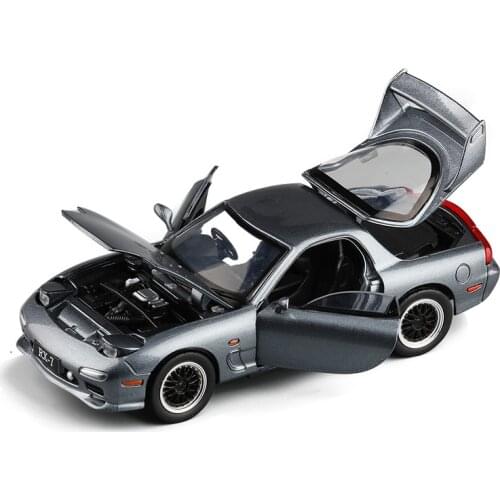 Exquisite gift 1:32 Mazda RX7 sports car alloy model,simulation metal door sound and light model, childrens toys,free shipping