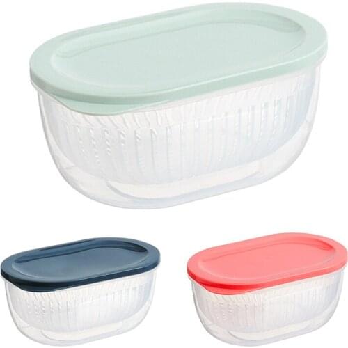 Kitchen Organizer Storage Box Refrigerator Crisper Onion Ginger Garlic Food Storage Box Plastic Transparent Drain Box Sealed Box