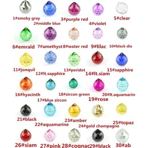 Mixed Colors Faceted Crystal Ball Crystal Prism Pendant Prism Ball For Parts Feng Shui X-mas Crystal