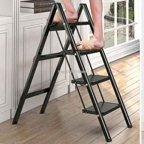 Multi-functional Household Small Ladder, Folding And Thickening Aluminum Alloy Flower Rack, Ladder Stool, Three Or Four