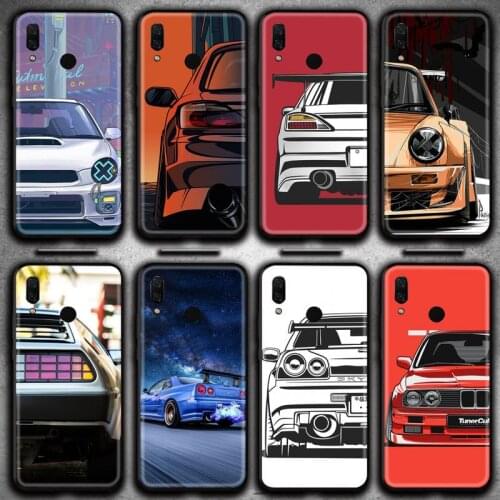 Cartoon Car JDM Tail Light Phone Case Huawei Y6P Y8S Y8P Y5II Y5 Y6 2019 P Smart Prime Pro
