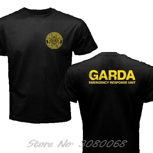 New Ireland Irish Cops Police Swat Garda Emergency Response Unit New Fashion Brand Clothing Print Round Men Print T Shirt