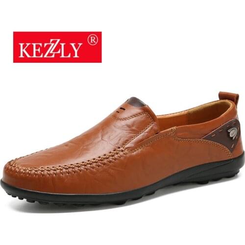 Hand-stitched cow leather mens loafers comfortable slip-on driving casual shoes soft bottom big size 38-47 Support Dropshipping