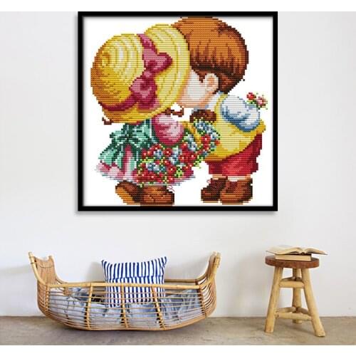 Joy Sunday Cross Stitch Kit innocence kids Patterns DIY Printed embroidery Needlework Set Counted Cross Stitch portrait crossing