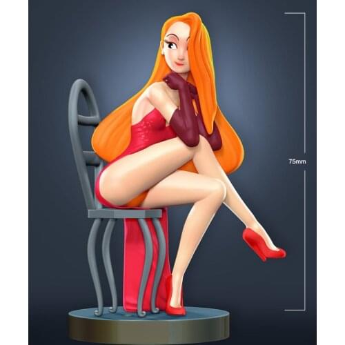 75mm Resin Model Kits Cartoon Beauty Girl Figure Unpainted No Color RW-212
