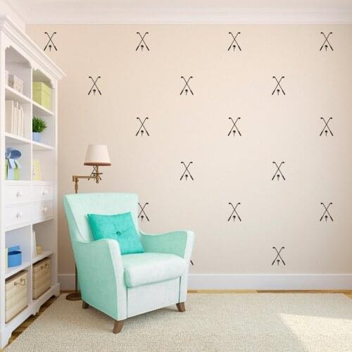 Wall Decal Custom Vinyl Art Stickers Golf Pattern Repeatable Sports Decal Pattern Design Home Playroom Bedroom Decoration WW-161