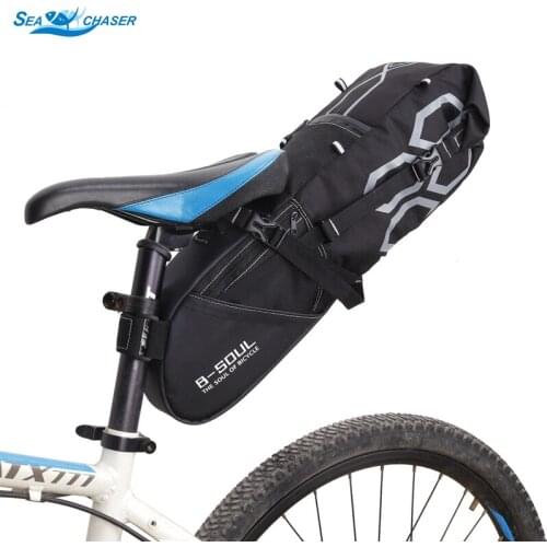NEW Waterproof Bicycle Saddle Bag 12L Big Capacity Bike Seatpost Bag MTB Cycling Rear Seat Pannier Bag Bicycle Accessories