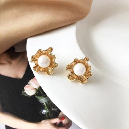 New Fashion Temperament Irregular Bridal Earrings for Wedding Metal Vintage Indian Earrings