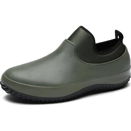 Men Women Non-slip Waterproof Garden Shoes Slip On Car Wash Work Shoes Elasticity Ankle Rain Boots Safety Shoes Plus Size jm8