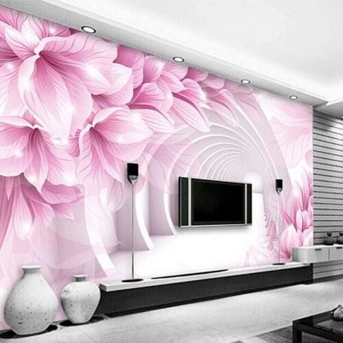 Custom 3D Self Adhesive Wallpaper Modern Creative Stereo Space Flower Pattern TV Backdrop Living Room Bedroom Mural Waterproof