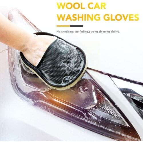 Microfiber Wool Soft Automotive Car Washing Cleaning Glove Care Brush Cleaning Cleaning Car Wash Washer Car 17*25cm Motorcy Z5Q1