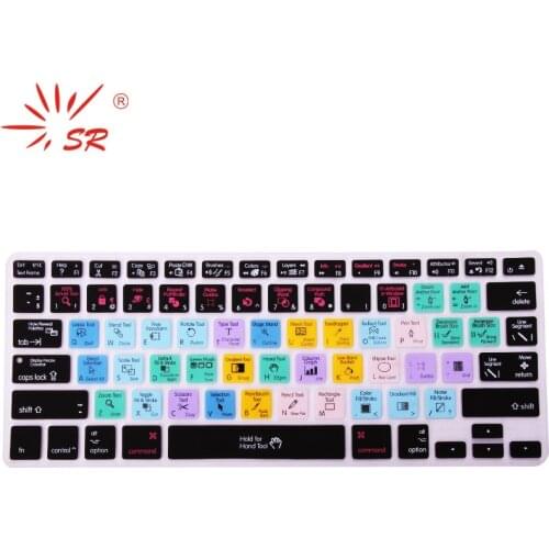 SR 2 Types US English for Photoshop Language Letter Silicone Keyboard Cover Sticker For Macbook Air 13 Pro 13.3 15.4 17