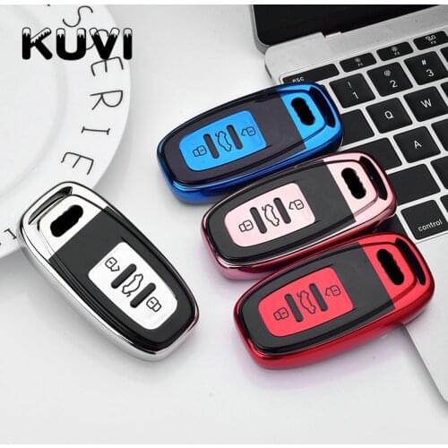 TPU Car Key Fob Cover Case for Audi A4 A4L A5 A6 A6L Q5 S5 S7 Protect Shell decoration protection Key Case