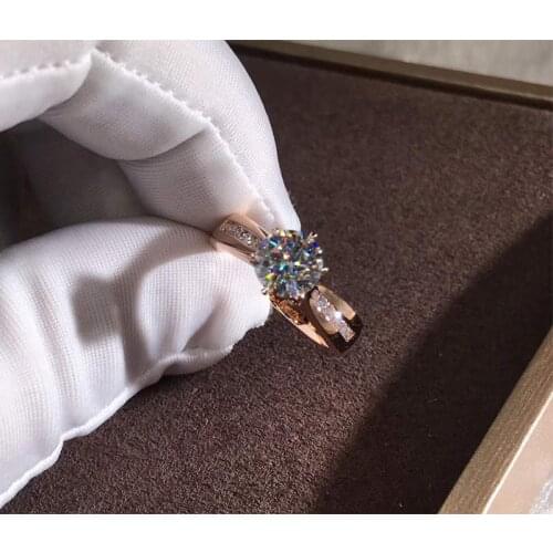 High Quality Classic 6 Claws Design White Cubic Zirconia Female for Women Wedding Engagement Rings Jewelry gift