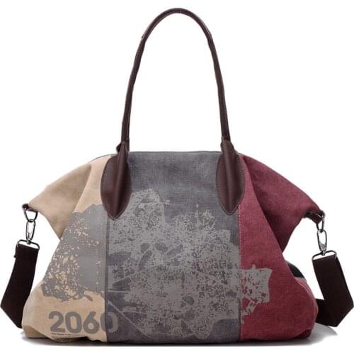 Best-selling European and American Fashion trend Canvas print woman bag, Large capacity Leisure travel, Shopping cross-body bag