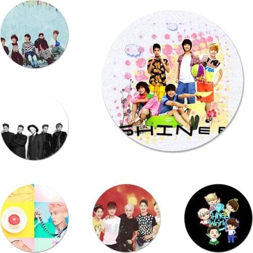 58mm SHINee KPOP Boy Icons Pins Badge Decoration Brooches Metal Badges For Backpack Decoration