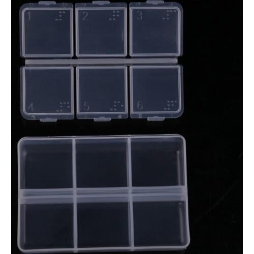 Portable Plastic Medicine Tablets Storage Case Clear Pill Splitter Cases Medicine Dispenser Weekly Pill Organizer 6Cells