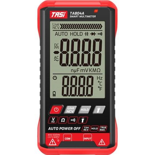 TASI TA804A Intelligent OHM NCV Voltage Meter Digital Multimeter Professional Auto Tester True RMS Multimeter Ultra-Thin