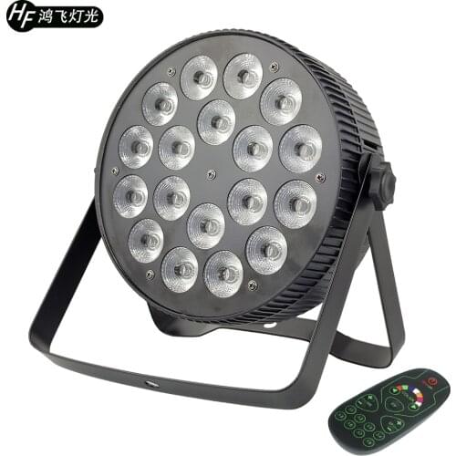 Remote Led Par Light Aluminum 18x18w RGBWA UV 6in1 Slim Flat Par Light DMX512 Professional Stage Lighting Equipment