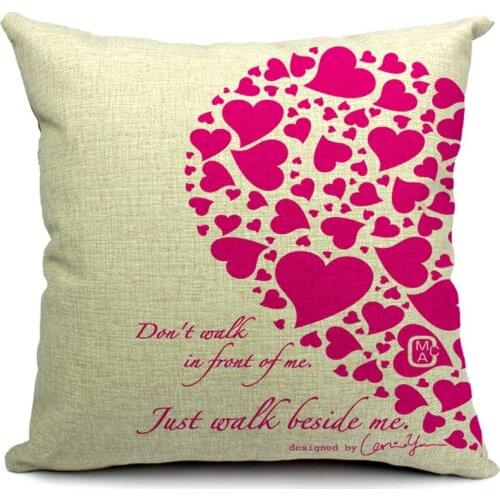 Hot Sale Pillow Covers Hot Sell Love Pattern Wedding Creative Style45X45CM Linen Pillow Cover \ Home Decorative Linen Cushion
