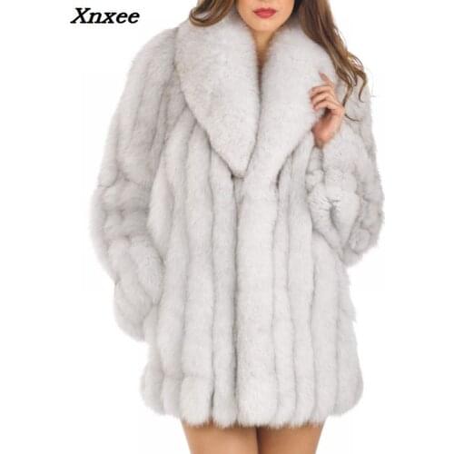 Hot Sale New Arrival Winter Faux Fur Coat Fashion Celebrity Evening Party Elegant Women Outerwear Warm Coat Xnxee