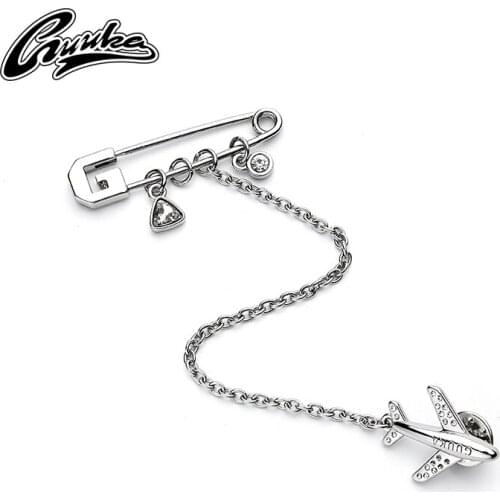 GUUKA Tidal aircraft chain brooch ins Lilu repair the same hip-hop couple pin brooch japanese series