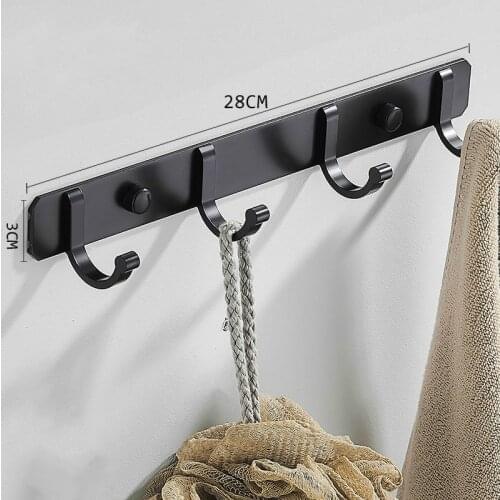 Punch-free Robe Hooks Anti-rust Space Aluminum Bathroom Hardware Wall Storage Hook Clothes Towel Hat Robe Hooks 2020 Hot E11765