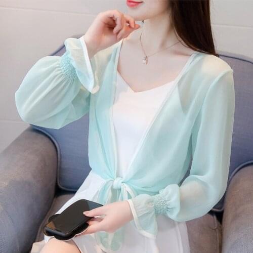 Summer Boho Chiffon Bikini Cover Up Womens Shawl Chiffon Kimono Cardigan Top Beachwear Thin Sunproof Female Clothes Sunscreen