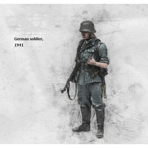 1/35 Scale Resin Figures Model German soldiers inspect T-34 1 figure GK160 Unassembled unpainted