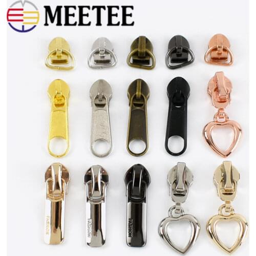20pcs Fashion 5# Metal Zipper Slider For Nylon Zippers Bag Clothes Zips Head Zip Repair Kits DIY Bags Sewing Accessories
