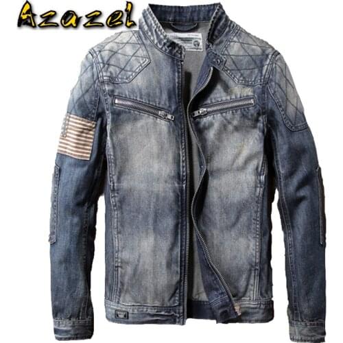 Clothing Brand Spring Vinatge Mens Jackets Zipper Cowboy Jeans Jacket CoatS For Mens Denim Jackets Plus Size 3XL Cheap C1439