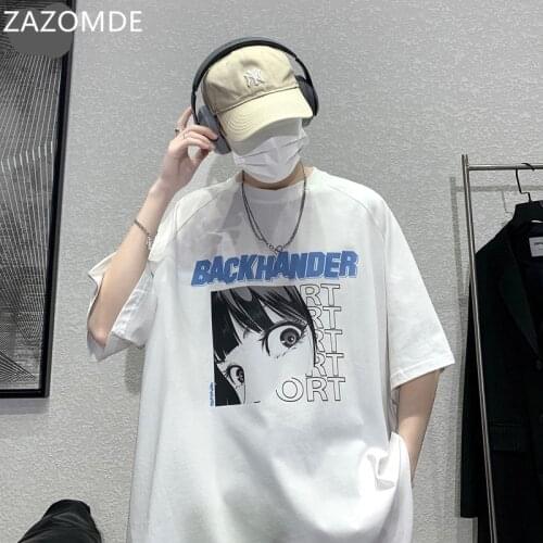 ZAZOMDE 2021 Summer Cotton Men T-Shirt Printing Big Men Short-Sleeved Round Neck Casual Breathable Loose T-Shirt Men