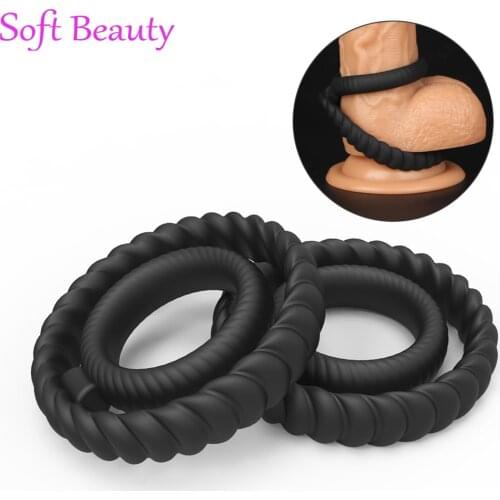 Man Cock Rings Penis Ring Silicone Lasting Sex Toys for Adults Foreskin Rings masturbation Male gay Delay Ejaculation Trainer