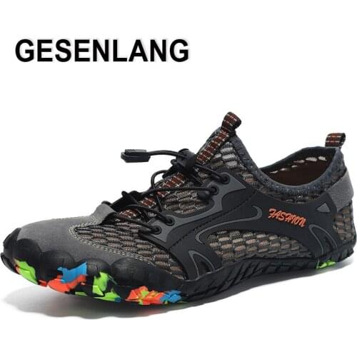 2019 Mens Five Finger Aqua Shoes Summer Breathable Quick Drying Male Sneakers Outdoor Tourism Beach Walking Barefoot Water Shoes