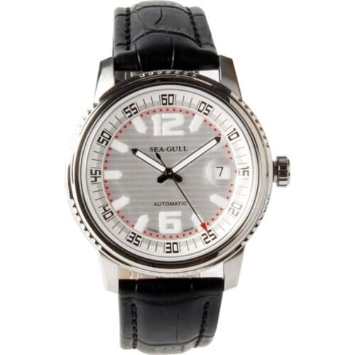Seagull Coin Edged Luminous Men Watches Genuine Leather Sport Exhibition Back Self Wind Automatic Mens Mechanical Watch M306s