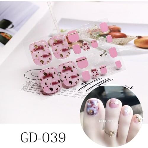 22 Tips Summer Fresh DIY Toenail Stickers Full Cover Waterproof Self-Adhesive Decorative Nail Art Decals Pedicure Beauty Tools