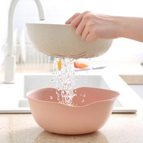 New Useful High Quality Fashion Double Drain Basket Bowl Washing Kitchen Strainer Noodles Vegetables fruit Gift