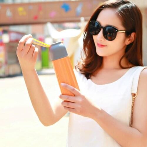 New Stainless Steel Vacuum Flask, Portable Vacuum Insulation Water Bottle, Sports Fashion Creative Silicone Cup with Rope