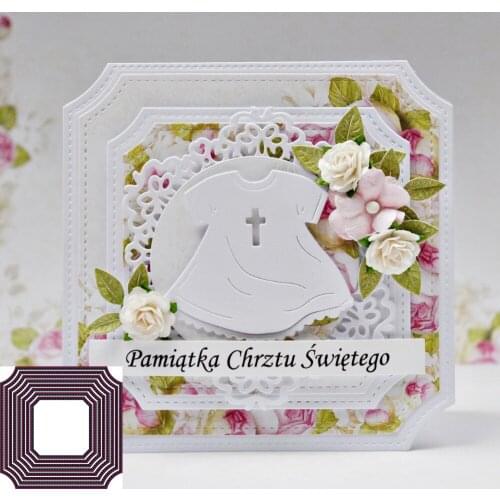 New 8 pcs photo frame metal cutting diesSquare framelace frame Scrapbook paper craft knife mould blade punch stencils dies