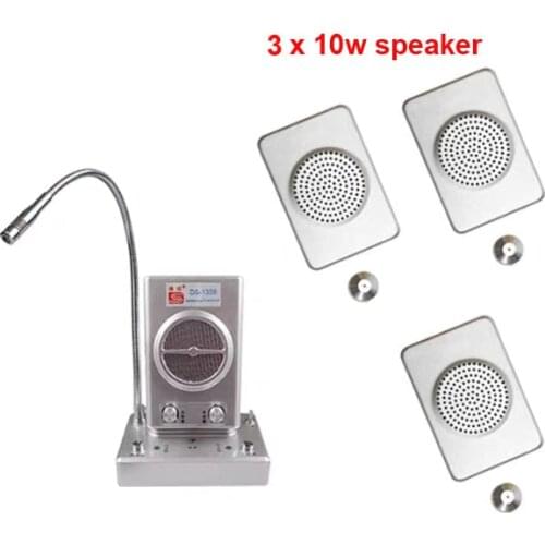 New Item Window Microphone Audio Record Interphone Speaker Dual-Way Bank Office Store Station 3x10W Window Microphone 10m cable