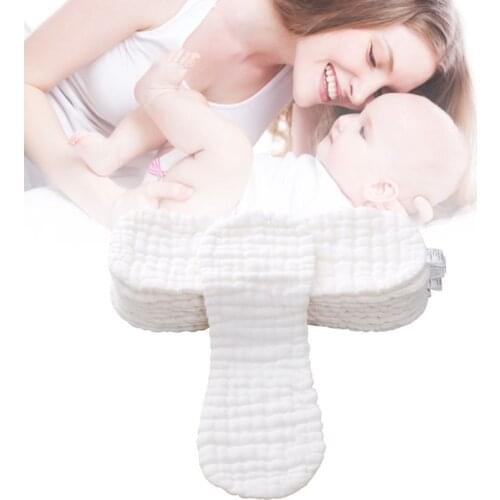 5 Pack 12 Ply Baby Washable Diaper Reusable Soft Cotton Cloth Nappy Diaper for Newborn Infant