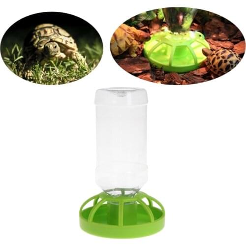 Reptile Water Drinker Dispenser Food Bowl Lizard Feeder Round Dish Drink Bottle Feeder Tray Tortoises Gecko Turtles