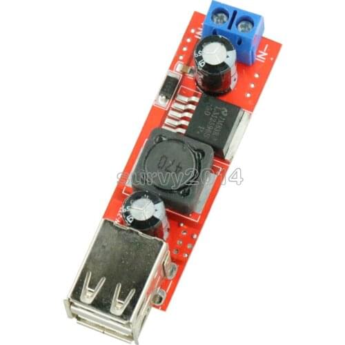 DC 6V-40V To 5V 3A Double USB Charge DC-DC Step-down Converter Module For Vehicle Charger LM2596 Dual USB