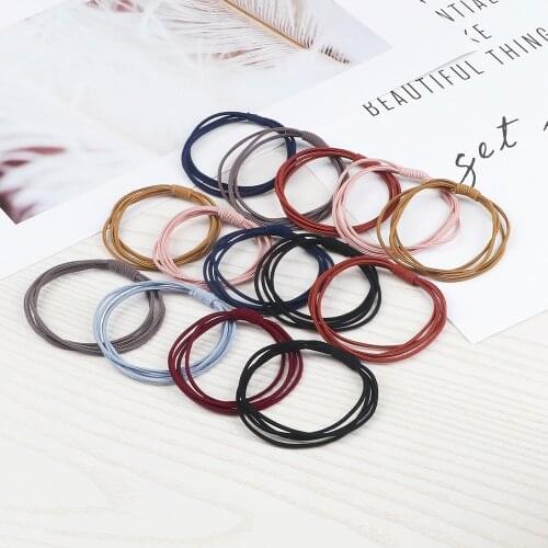 10Pcs/Lot Simple Basic Hair Bands for Women Girls High Elastic Hair Ties Rubber Band Scrunchies Hair Accessories Ponytail Holder