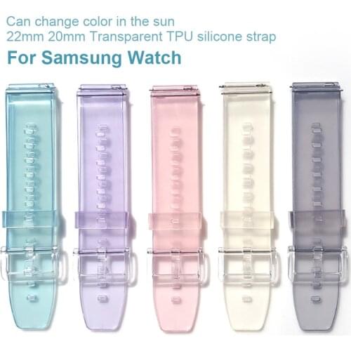 Silicone Transparent Changeable Color TPU Strap For Samsung Galaxy Watch 3 45mm 41mm/46mm 42mm/Active 2 44mm 40mm Band Bracelet
