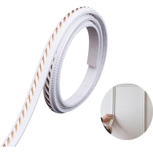5M PVC self-adhesive Skirting Plaster line Waterproof soft Wall Sticker For Door Mirror Frame TV Background ceiling Home Decor