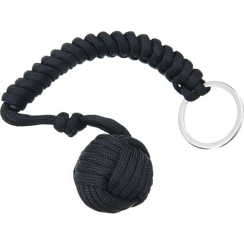 Self Defense Lanyard Monkey Fist Keychain Chains Keyring Outdoor Survival Braided Defensive Ball Outdoor Self-defense Balls
