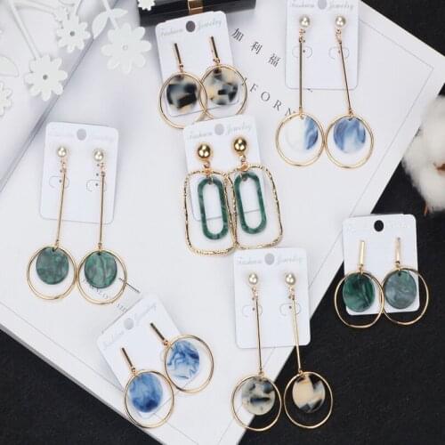 2018 New stylish shell metal punk style Drop Earrings fashionable modern elegant noble fashion jewelry geometry Drop Earrings